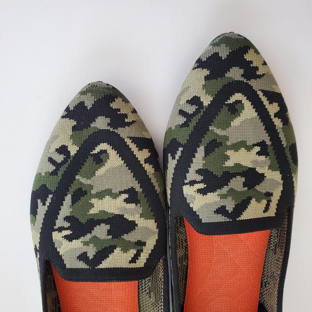 Judy + Birdies The Blackbird Limited Ed Shoes Camo Knit Flats Comfort Washable - Picture 2 of 7